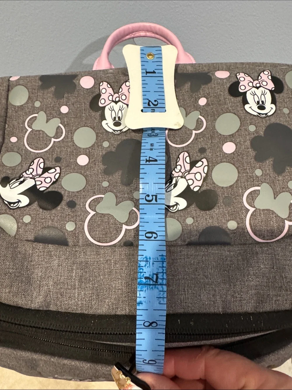 Disney Baby Minnie Mouse Jartop Diaper Backpack in gray and pink, NWOT
